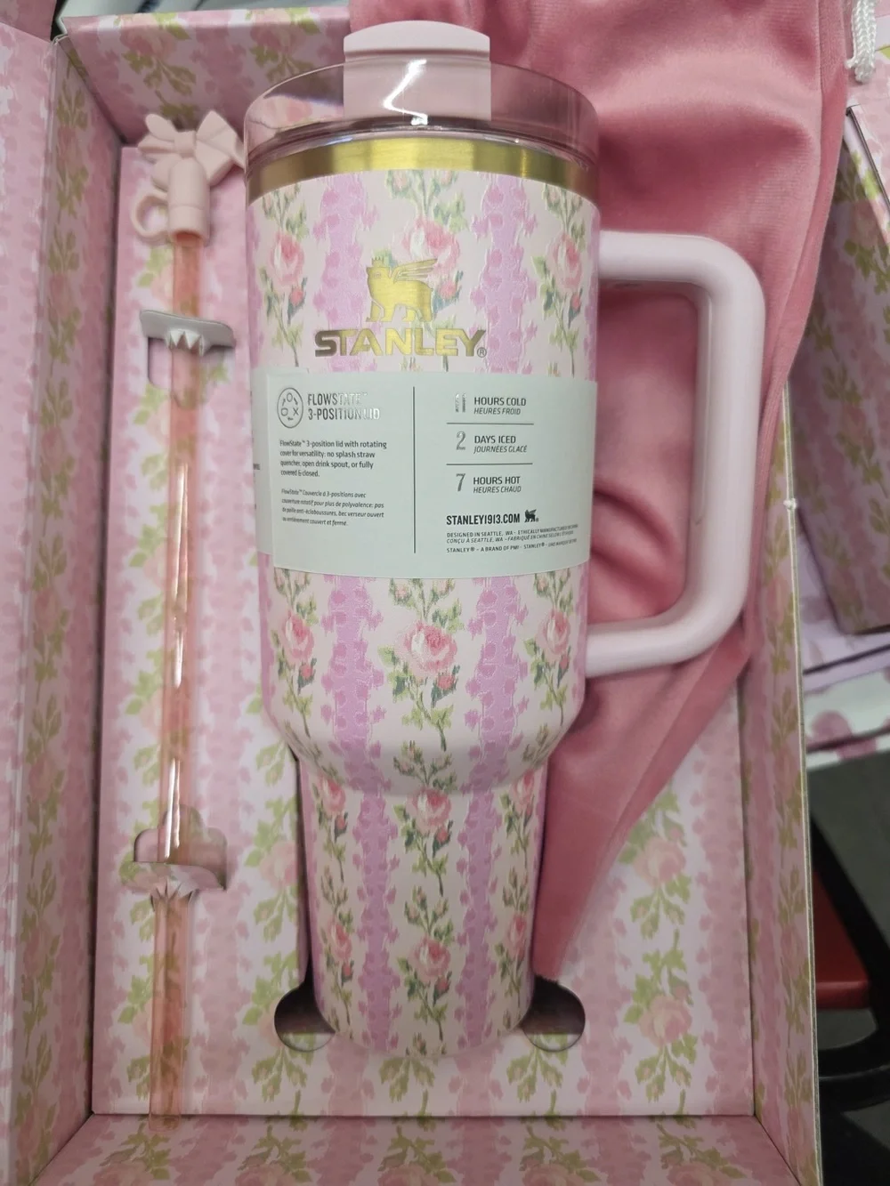 Stanley x Loveshackfancy “blooming heirloom” viral pink roses cup floral flowers - Picture 4 of 7